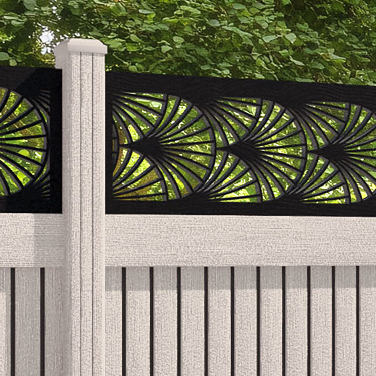 Virtis Laurel Fence Panel - Mid Stone - with our composite posts