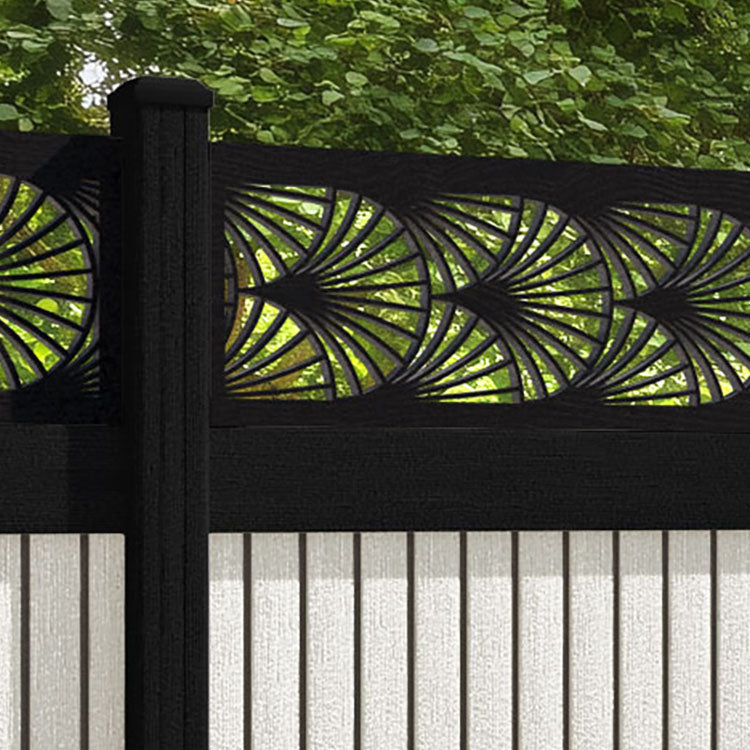 Virtis Laurel Fence Panel - Light Stone - with our composite posts