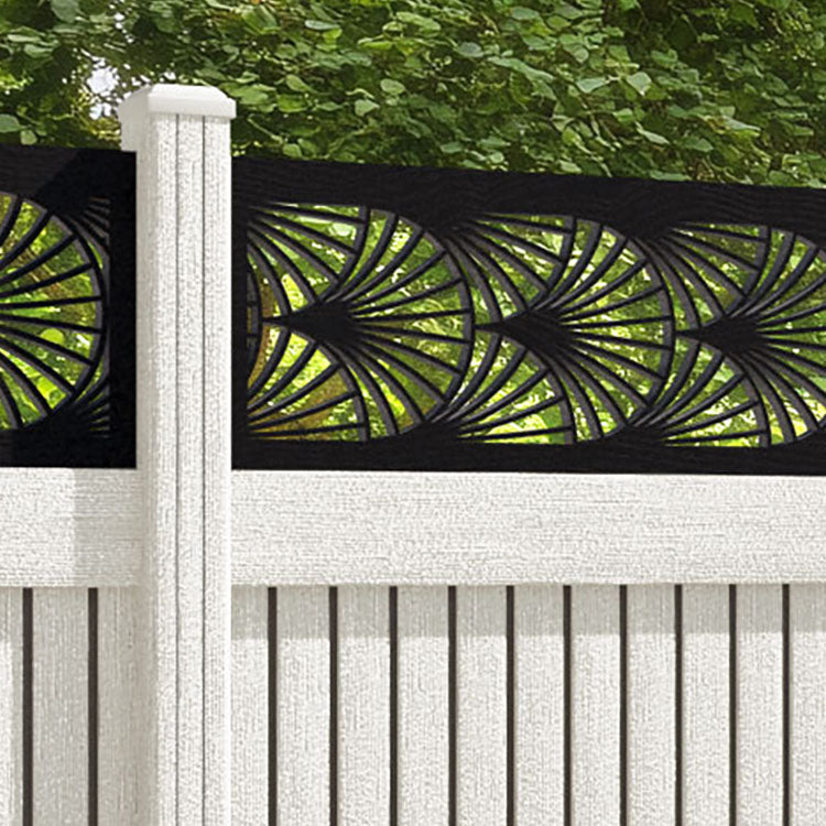 Virtis Laurel Fence Panel - Light Stone - with our composite posts
