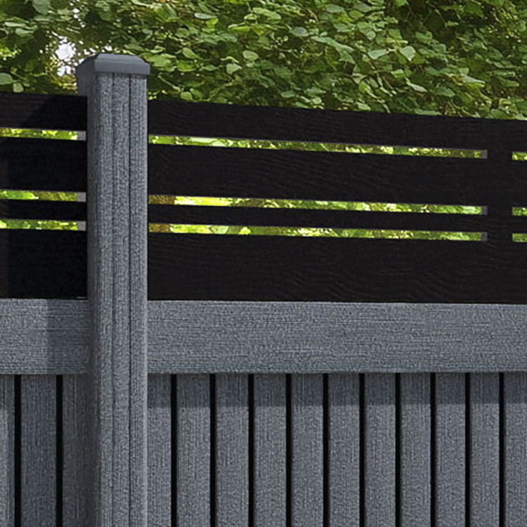 Virtis Linea Fence Panel - Anthracite - with our composite posts
