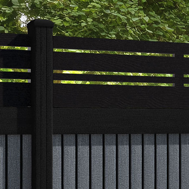 Virtis Linea Fence Panel - Anthracite - with our composite posts