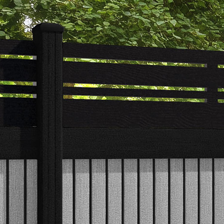 Virtis Linea Fence Panel - Light Grey - with our composite posts