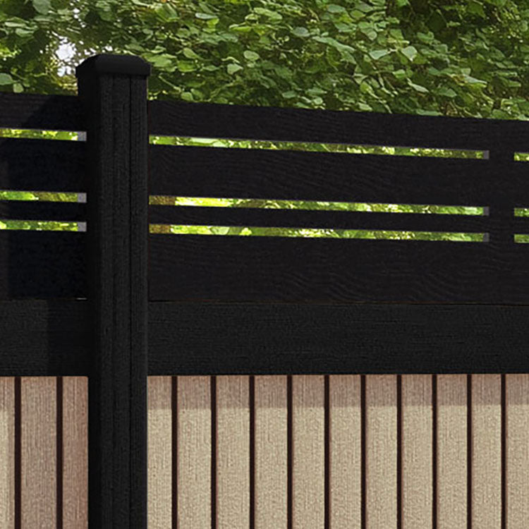 Virtis Linea Fence Panel - Light Oak - with our composite posts