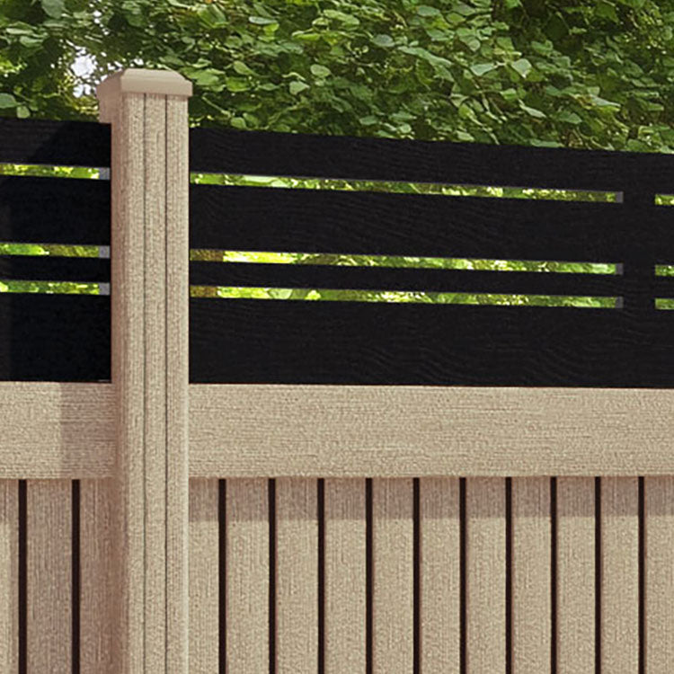 Virtis Linea Fence Panel - Light Oak - with our composite posts