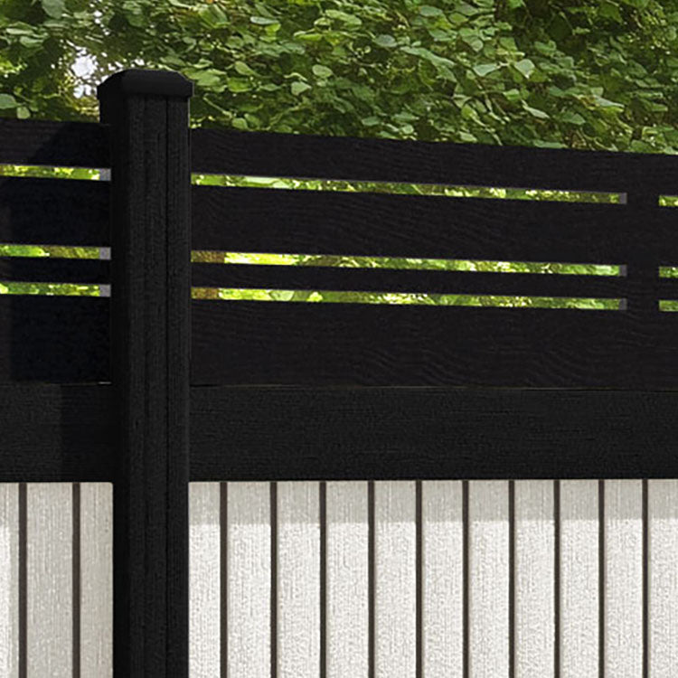 Virtis Linea Fence Panel - Light Stone - with our composite posts