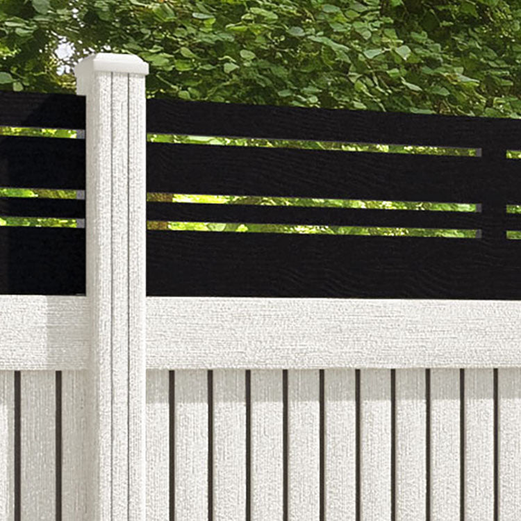 Virtis Linea Fence Panel - Light Stone - with our composite posts