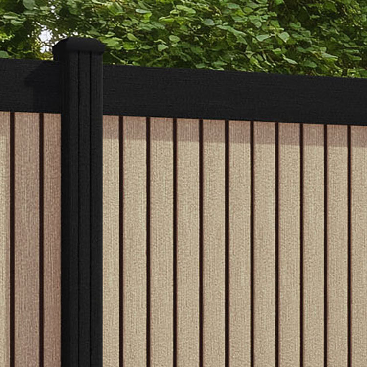 Virtis Fence Panel - Light Oak - with our composite posts