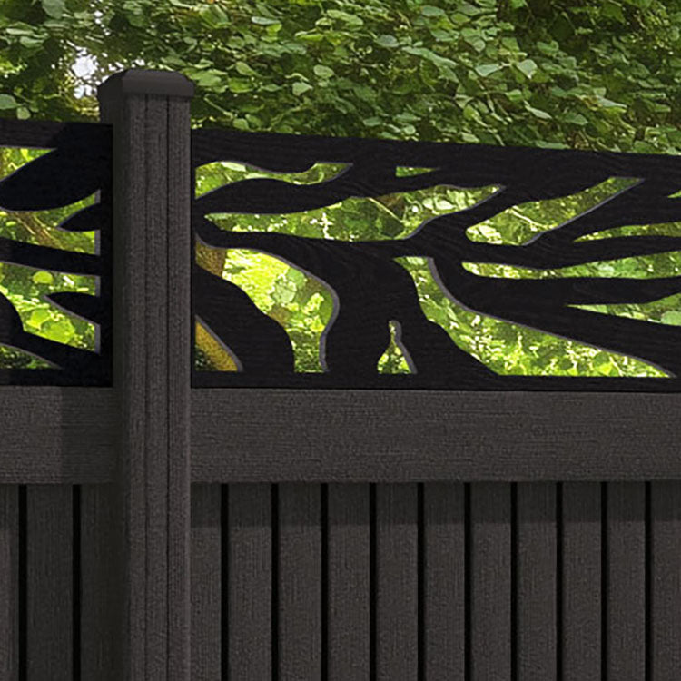 Virtis Malawi Fence Panel - Dark Oak - with our composite posts