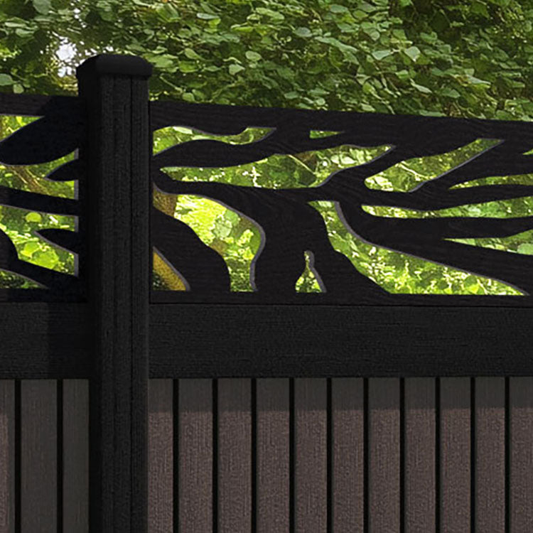 Virtis Malawi Fence Panel - Mid Brown - with our composite posts