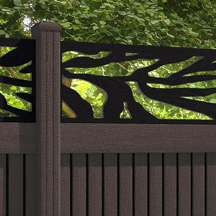 Virtis Malawi Fence Panel - Mid Brown - with our composite posts