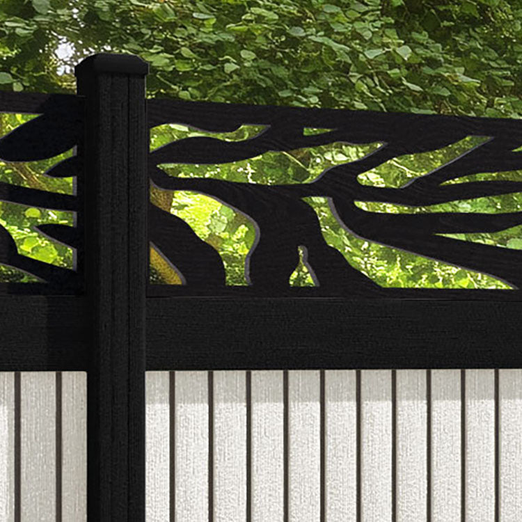Virtis Malawi Fence Panel - Light Stone - with our aluminium posts