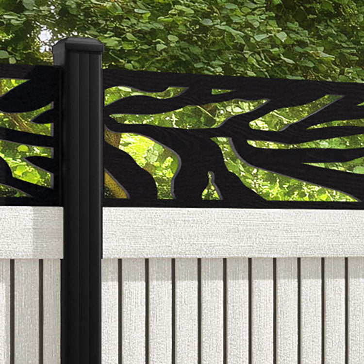 Virtis Malawi Fence Panel - Light Stone - with our aluminium posts