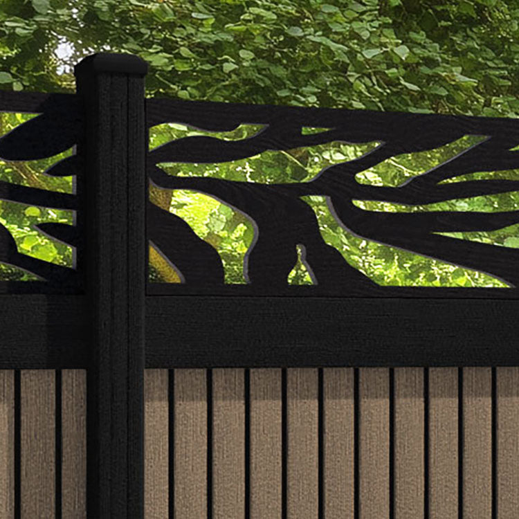 Virtis Malawi Fence Panel - Teak - with our composite posts