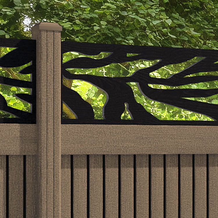 Virtis Malawi Fence Panel - Teak - with our composite posts