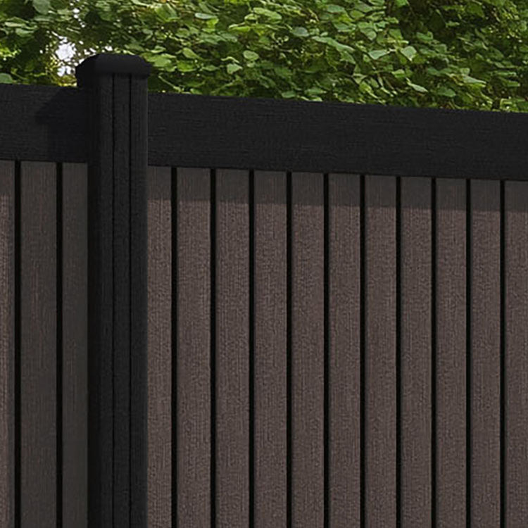 Virtis Fence Panel - Mid Brown - with our aluminium posts