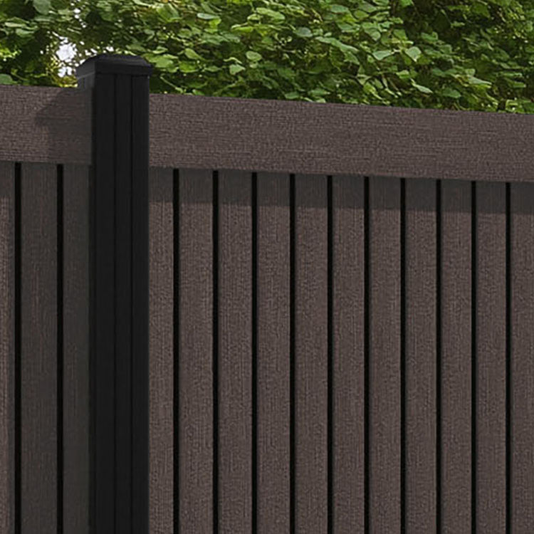 Virtis Fence Panel - Mid Brown - with our aluminium posts