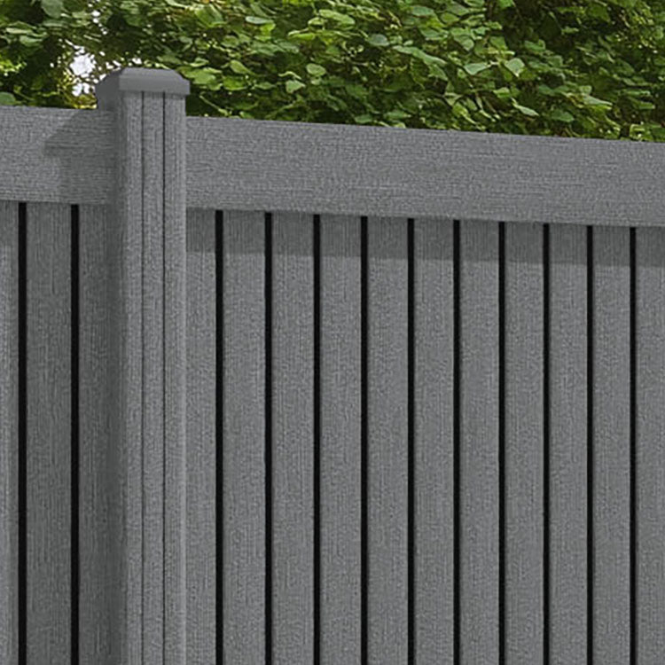 Virtis Fence Panel - Mid Grey - with our composite posts