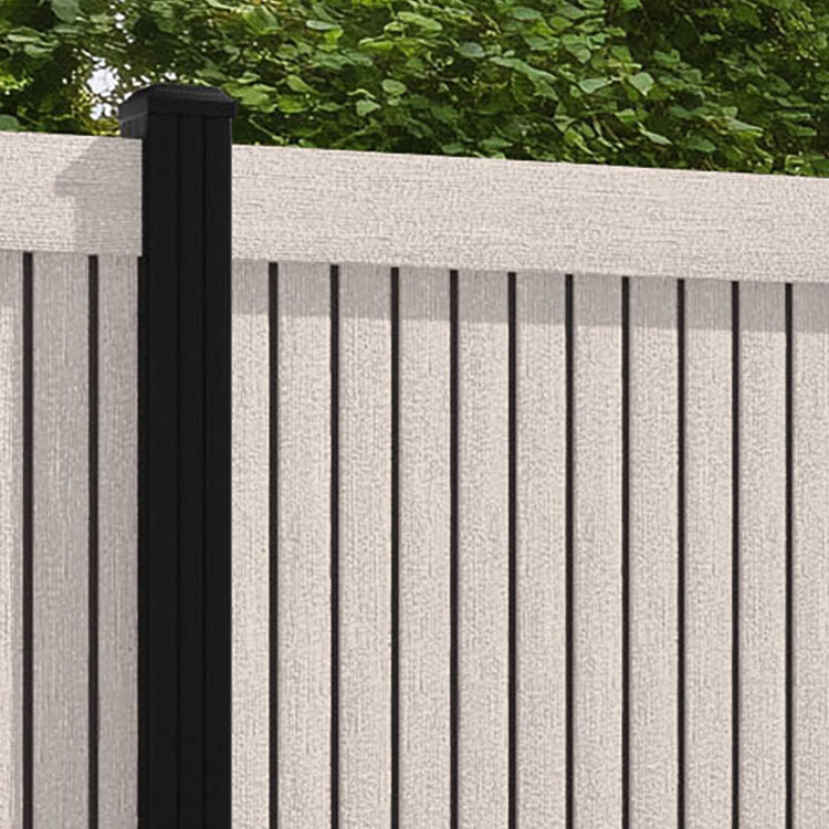Virtis Fence Panel - Mid Stone - with our aluminium posts