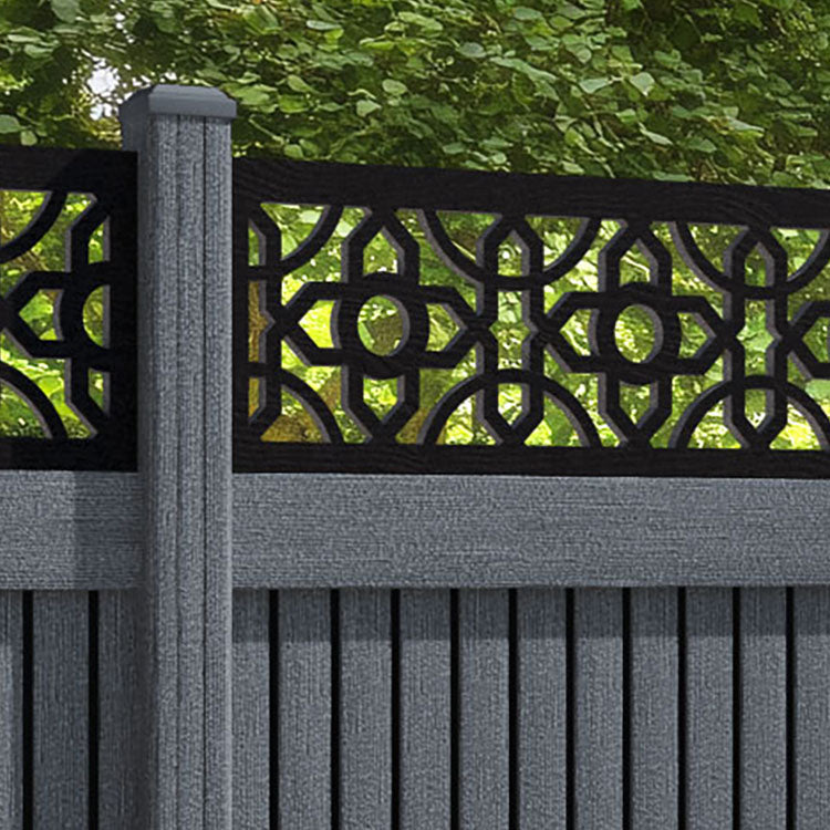 Virtis Nabila Fence Panel - Anthracite - with our composite posts