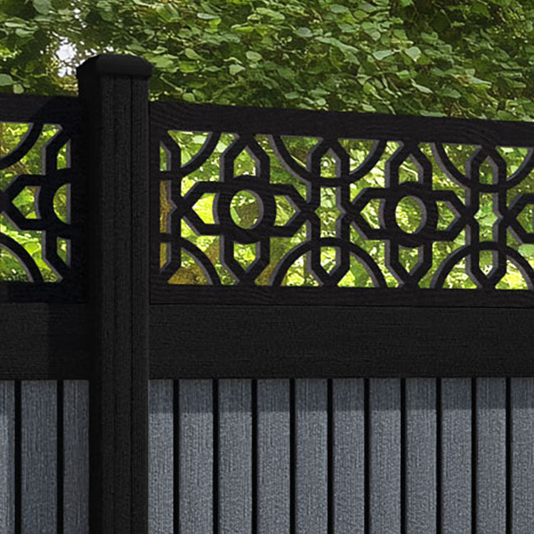 Virtis Nabila Fence Panel - Anthracite - with our composite posts