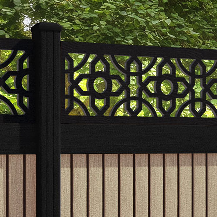 Virtis Nabila Fence Panel - Light Oak - with our composite posts