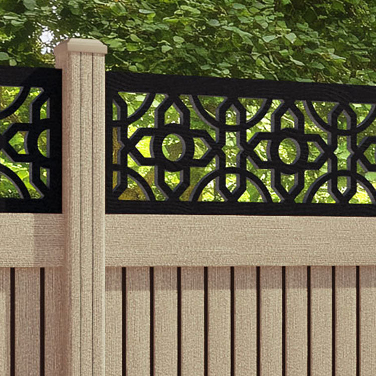 Virtis Nabila Fence Panel - Light Oak - with our composite posts