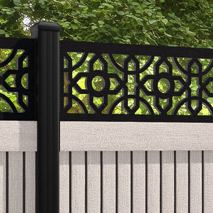 Virtis Nabila Fence Panel - Mid Stone - with our aluminium posts