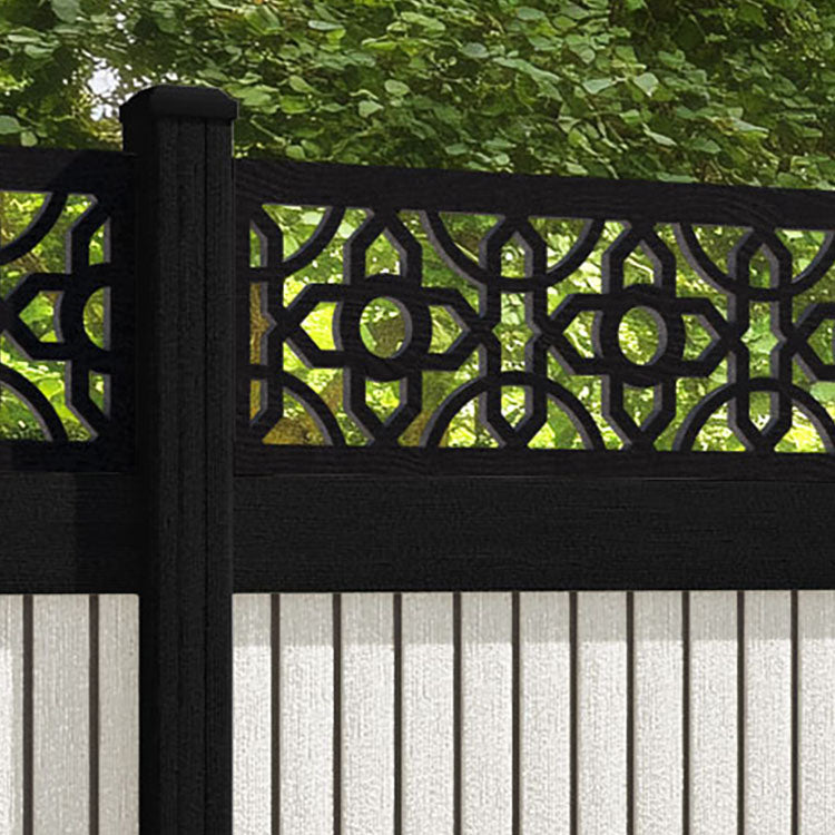 Virtis Nabila Fence Panel - Light Stone - with our composite posts