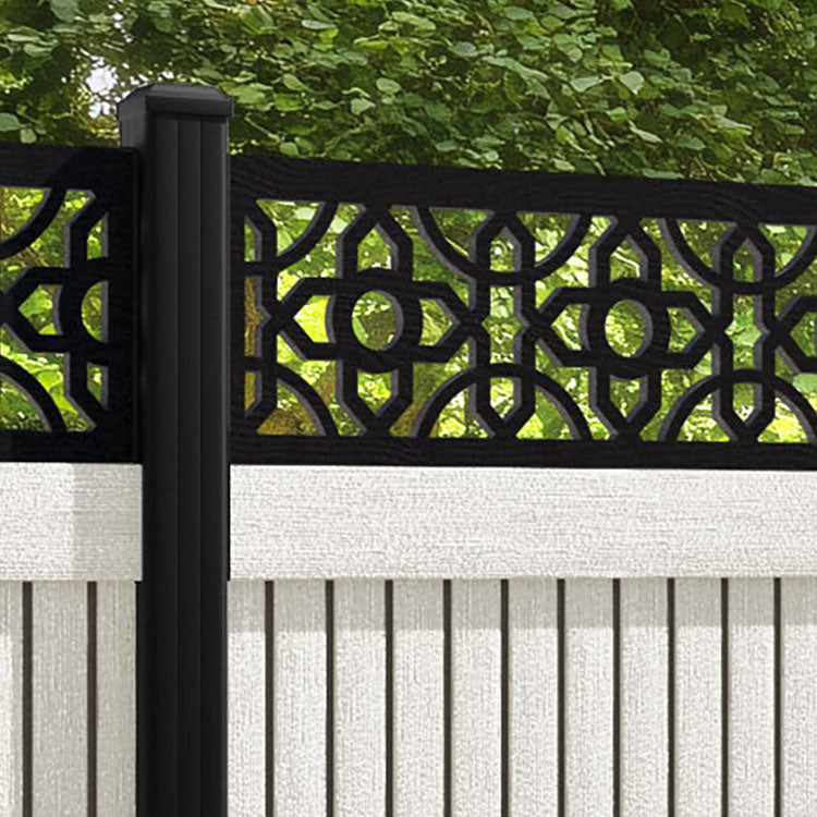 Virtis Nabila Fence Panel - Light Stone - with our aluminium posts
