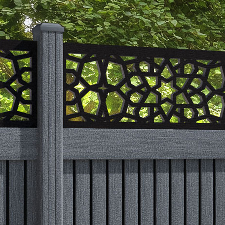 Virtis Nazira Fence Panel - Anthracite - with our composite posts