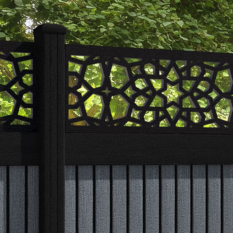Virtis Nazira Fence Panel - Anthracite - with our composite posts