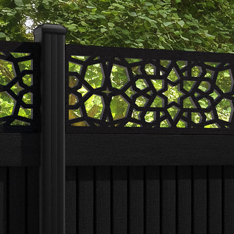Virtis Nazira Fence Panel - Black - with our aluminium posts