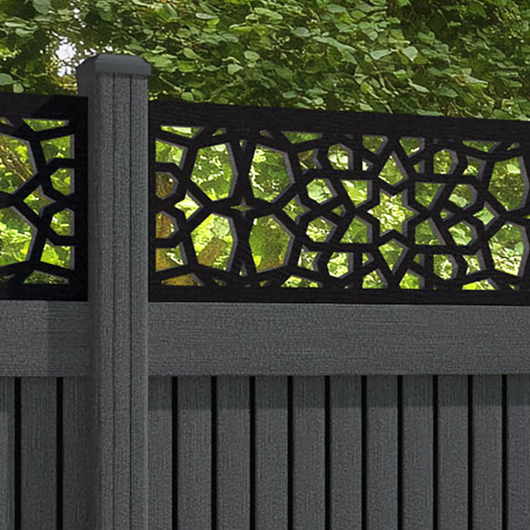 Virtis Nazira Fence Panel - Dark Grey - with our composite posts