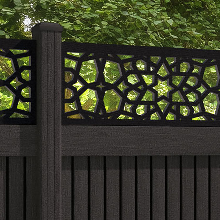 Virtis Nazira Fence Panel - Dark Oak - with our composite posts