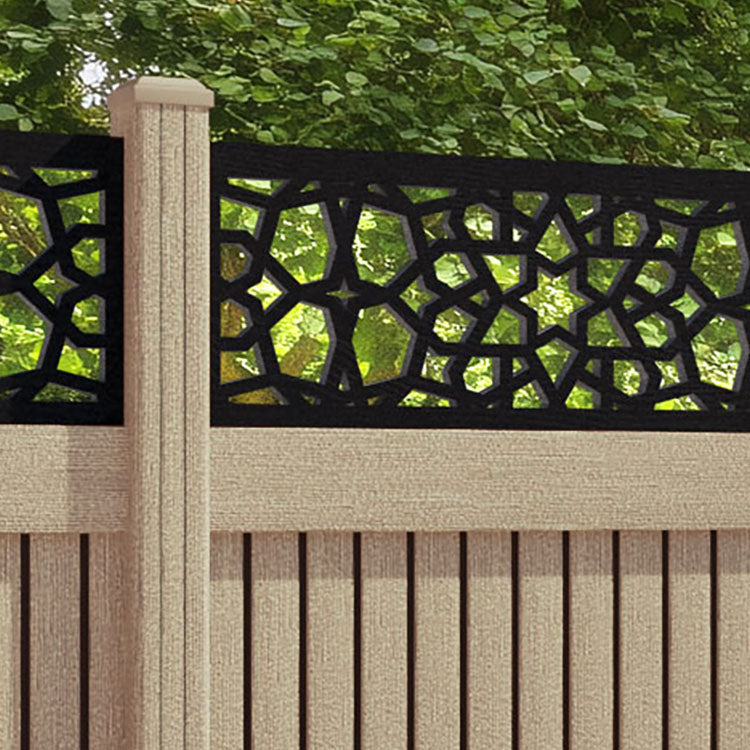 Virtis Nazira Fence Panel - Light Oak - with our composite posts