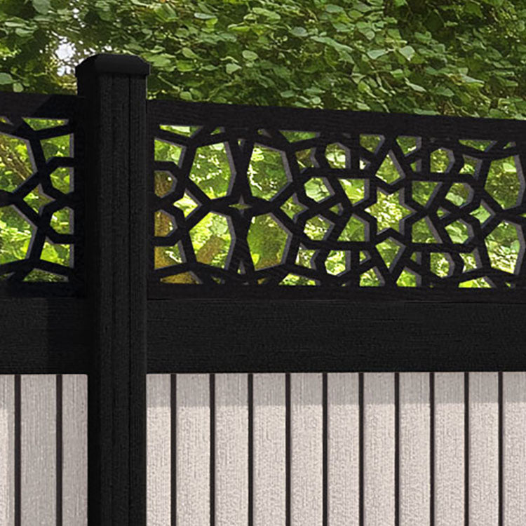 Virtis Nazira Fence Panel - Mid Stone - with our composite posts