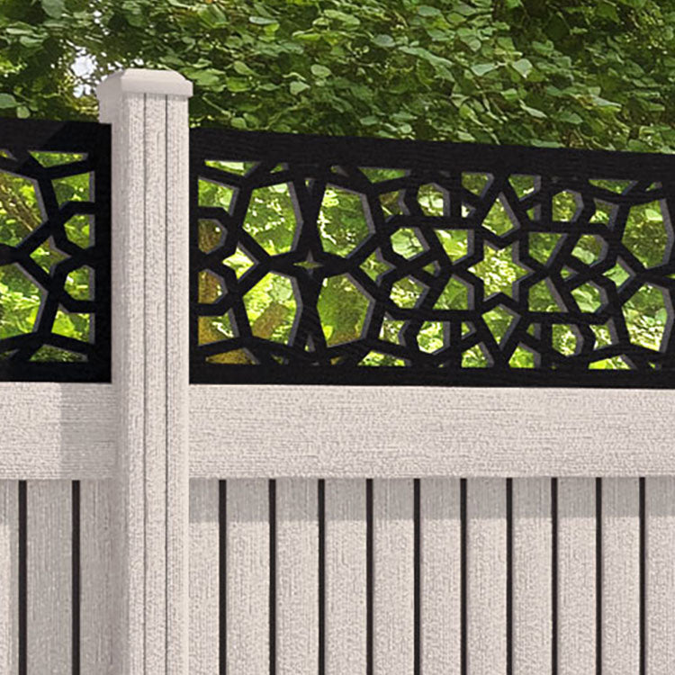 Virtis Nazira Fence Panel - Mid Stone - with our composite posts