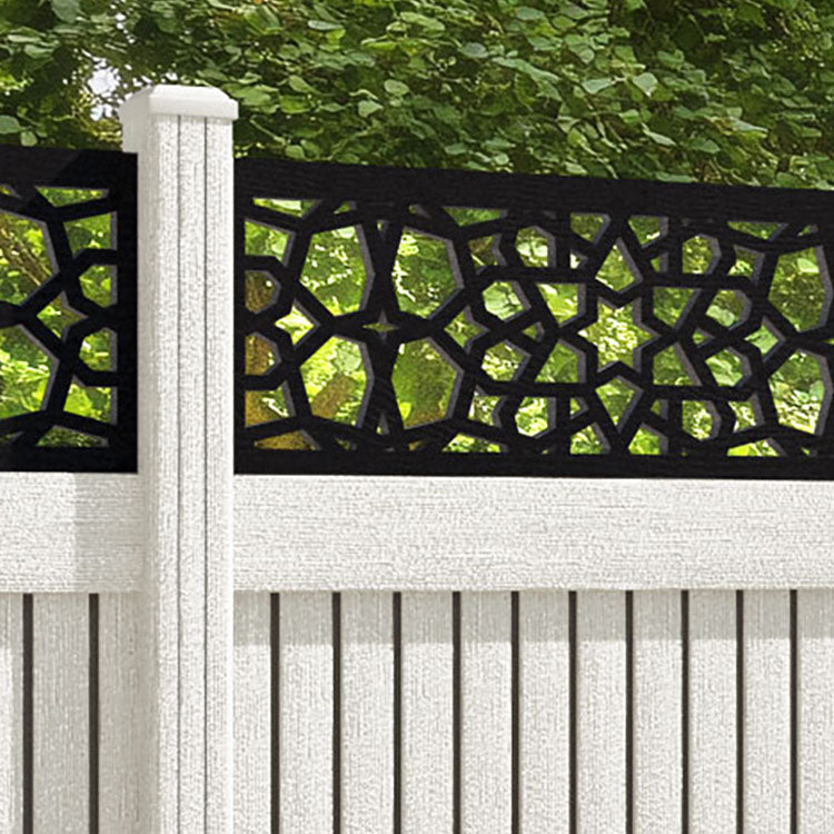 Virtis Nazira Fence Panel - Light Stone - with our composite posts