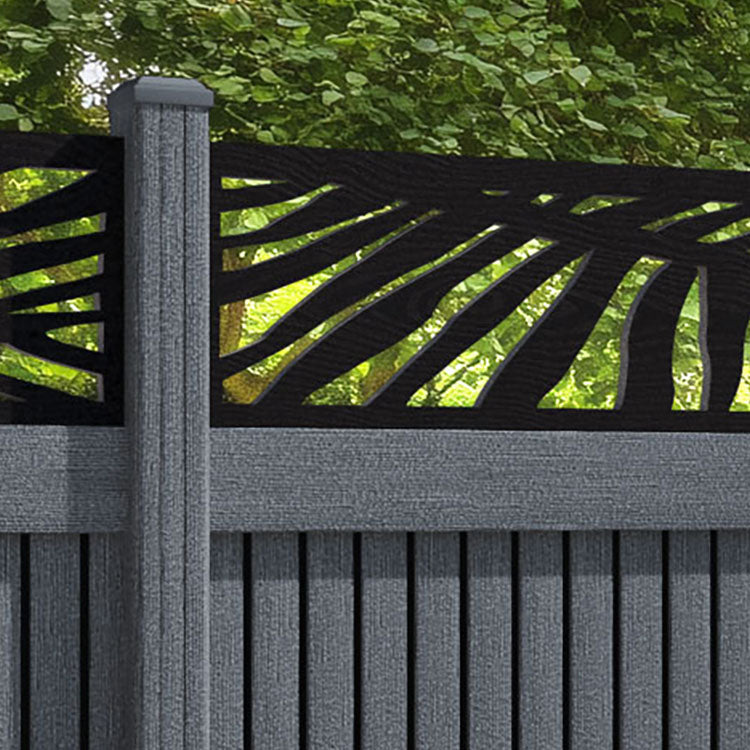 Virtis Palm Fence Panel - Anthracite - with our composite posts