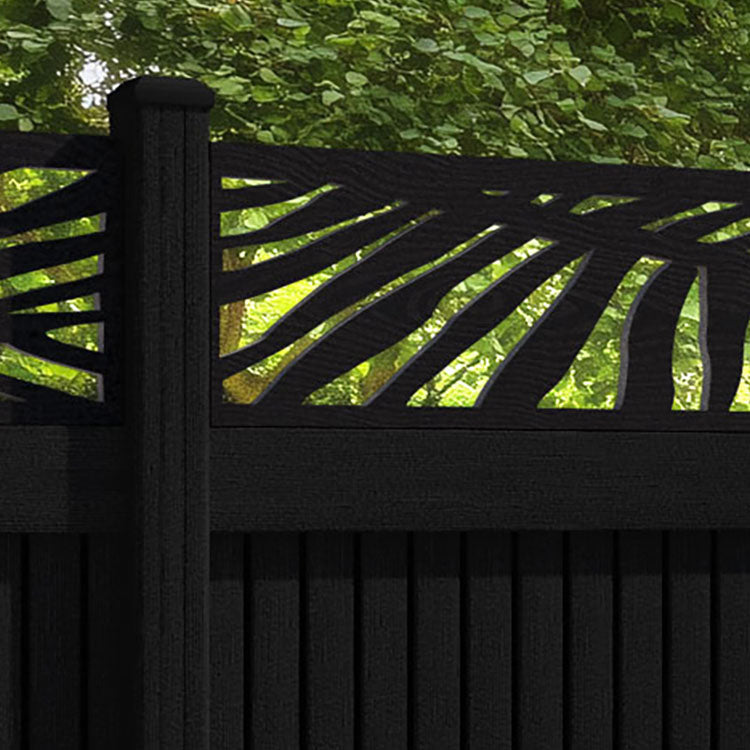Virtis Palm Fence Panel - Black - with our composite posts