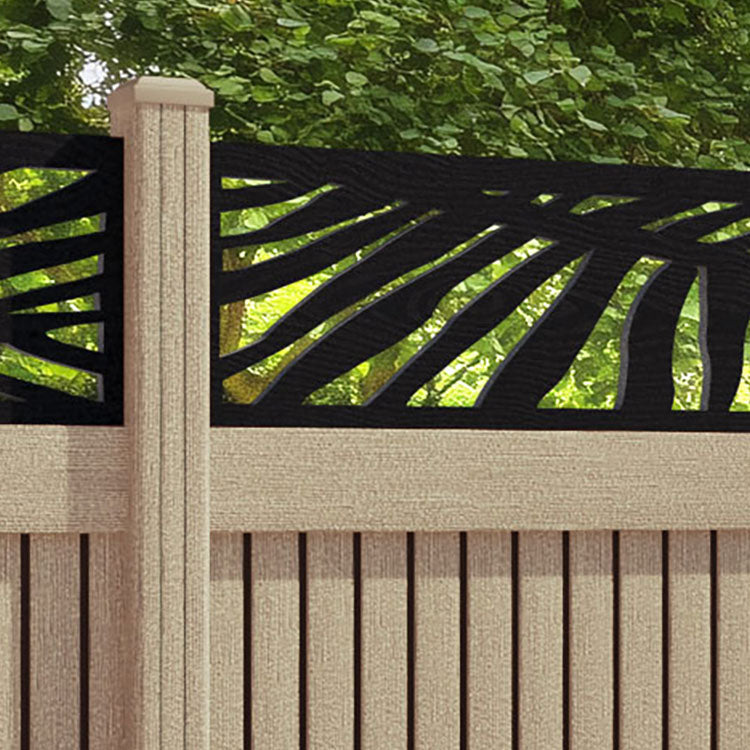 Virtis Palm Fence Panel - Light Oak - with our composite posts