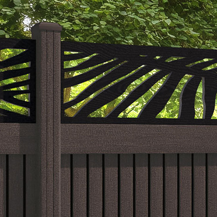 Virtis Palm Fence Panel - Mid Brown - with our composite posts
