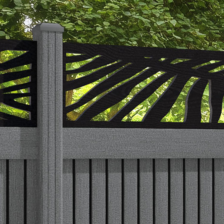 Virtis Palm Fence Panel - Mid Grey - with our composite posts