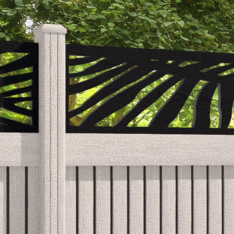Virtis Palm Fence Panel - Mid Stone - with our composite posts