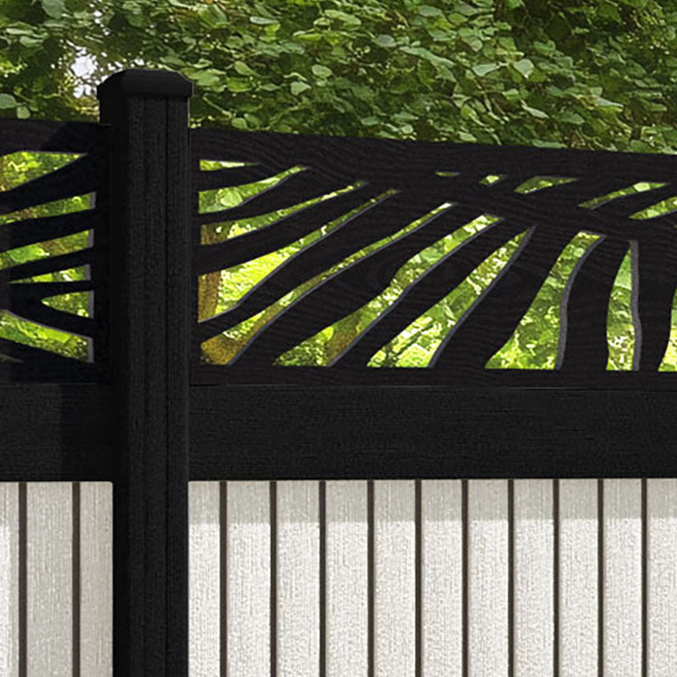 Virtis Palm Fence Panel - Light Stone - with our composite posts