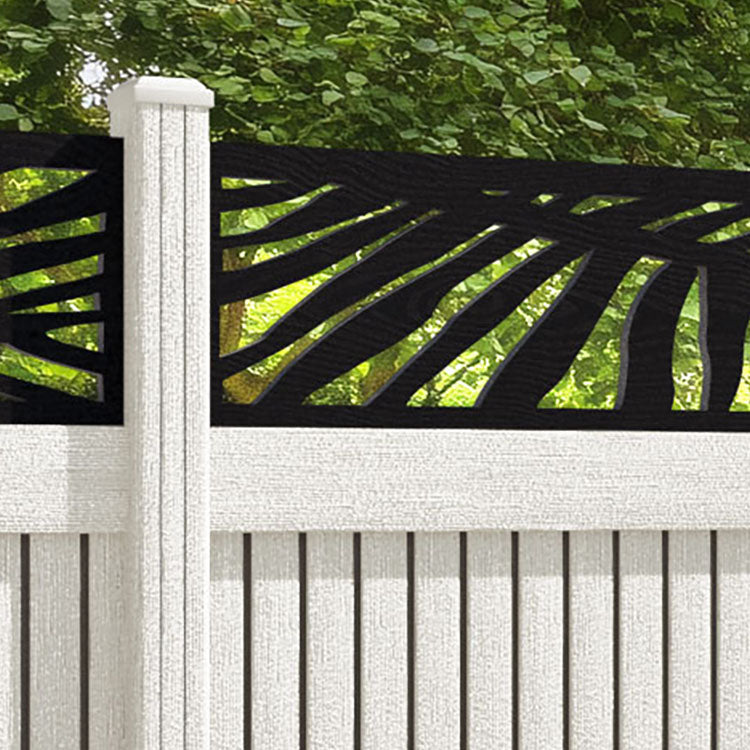 Virtis Palm Fence Panel - Light Stone - with our composite posts