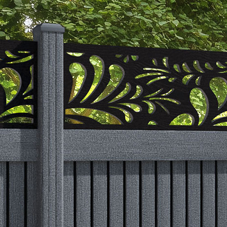 Virtis Petal Fence Panel - Anthracite - with our composite posts