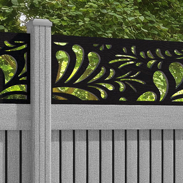 Virtis Petal Fence Panel - Light Grey - with our composite posts