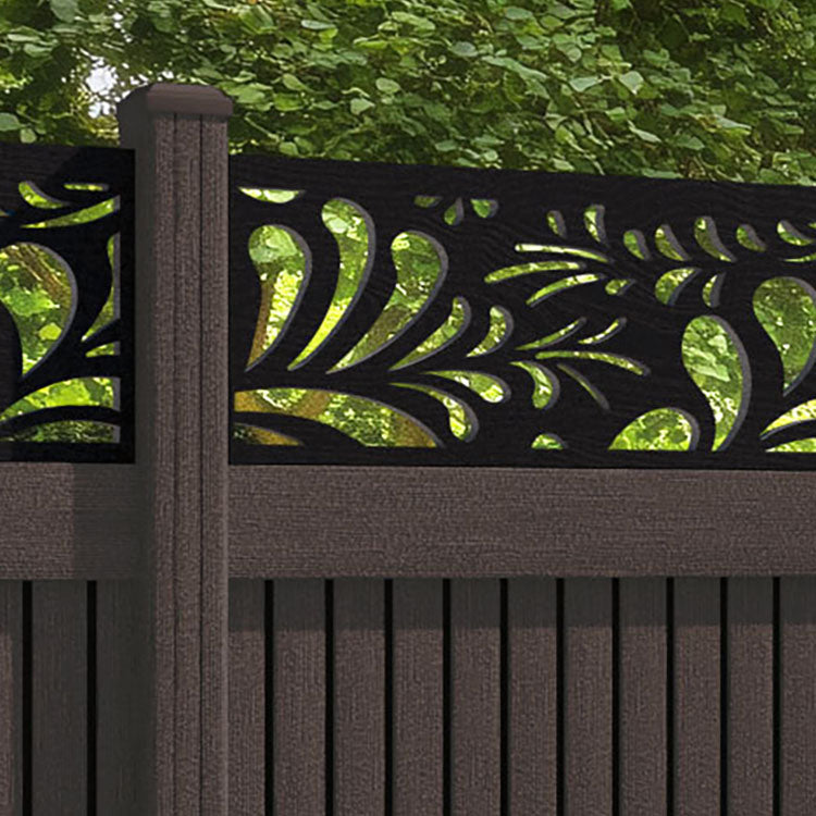 Virtis Petal Fence Panel - Mid Brown - with our composite posts