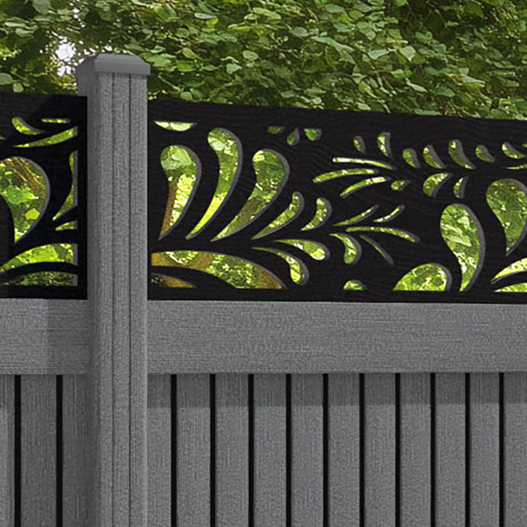 Virtis Petal Fence Panel - Mid Grey - with our composite posts